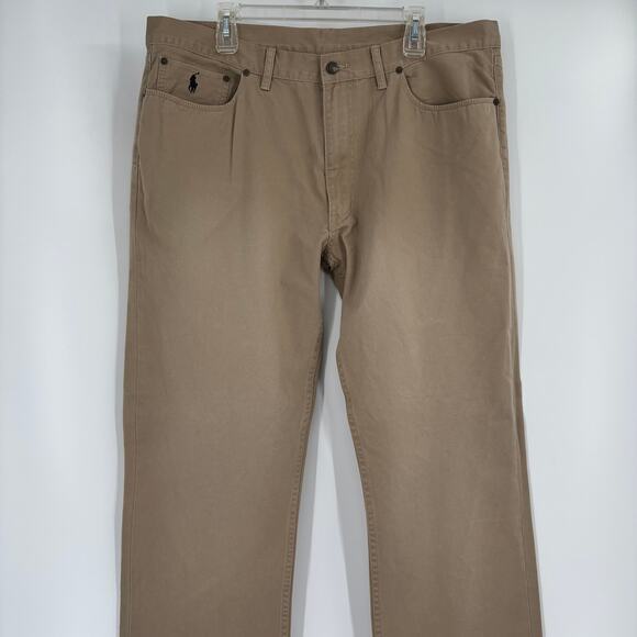 Polo Ralph Lauren Mens 40x31 Light Brown 5 Pocket Design Jeans - Picture 4 of 6
